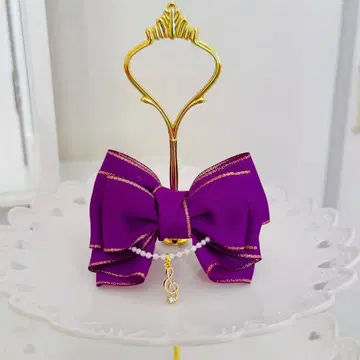 리본 배지 음표 참 포함 보라색