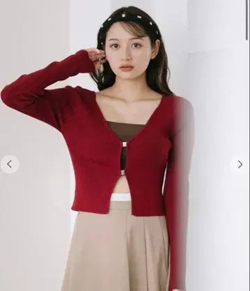 COCO DEAL 코코딜 숏 기장 프론트 부품 리브 니트 가디건