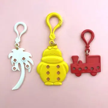 [현품만] 당시 물건 쇼와 레트로 버튼 플레이트 키링 3개 1