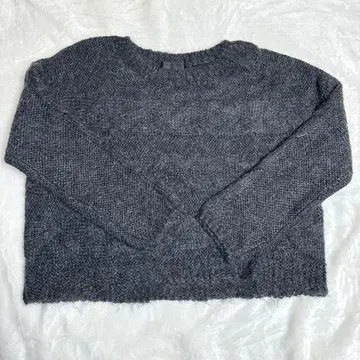 UNTITLED 그레이 긴팔 크루넥 니트 스웨터