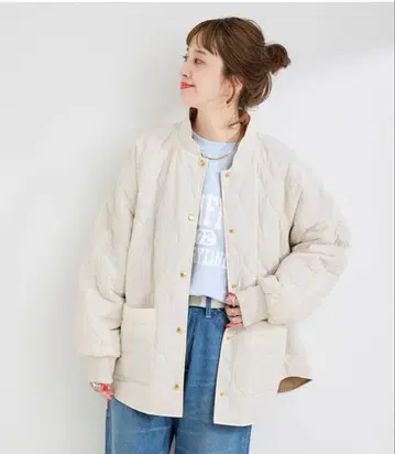 새상품 B.C STOCK 워셔블 퀼팅 리버서블 블루종