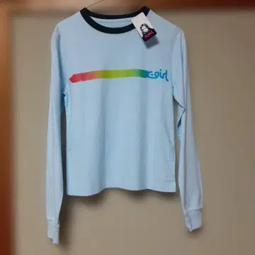 X-girl 스카이블루 긴팔 T셔츠 그라데이션 로고