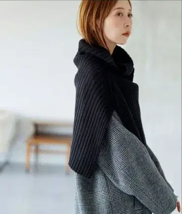 JOURNAL STANDARD 와이드 리브 넥워머 블랙