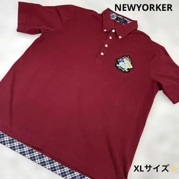 새상품급 NEWYORKER 50주년 반팔 피케 셔츠 XL 사이즈 크림슨
