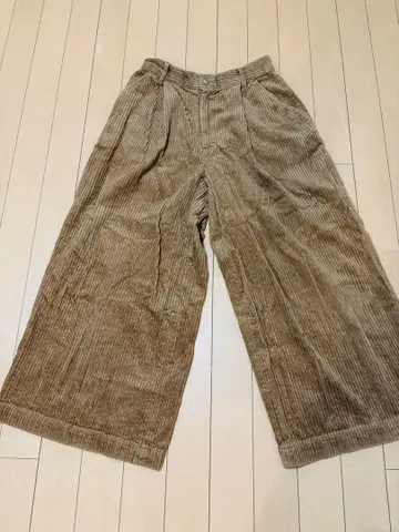 RAY BEAMS 코듀로이 와이드 팬츠 브라운