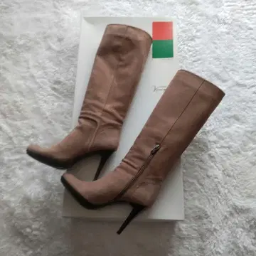 긴자 카네마츠 롱 부츠 스웨이드 힐