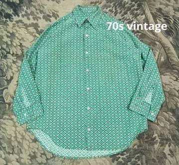 70s 빈티지 기하학 코튼 셔츠