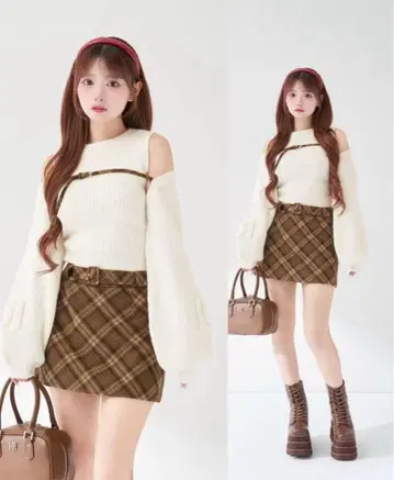 Darich 다리치 도킹 미들 허리 니트 미니 원피스