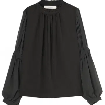 LAGUNAMOON 새틴 슬리브 블라우스 블랙