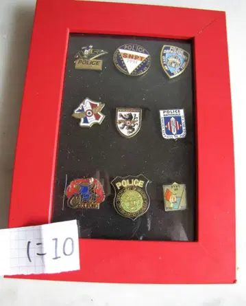 [10] 프랑스 경찰 핀 배지 9개 액자