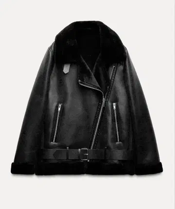 ZARA 무스탕 자켓 블랙