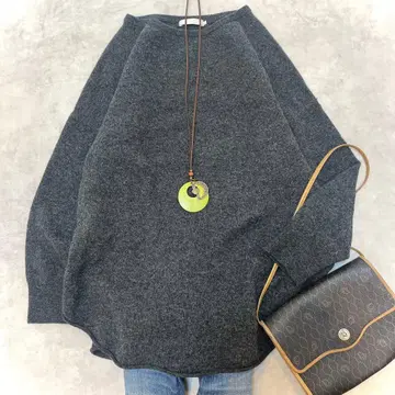 새상품급 ICB 워셔블 빅 실루엣 울 니트 라운드 헴 그레이 S