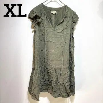 KNOX ROSE [ XL ] 프릴 미니 원피스 튜닉 카키