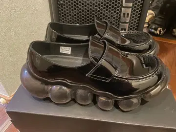 그라운즈 주얼리 로퍼 블랙 28cm 에나멜 가죽 통굽