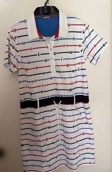 pique 스트라이프 폴로 원피스