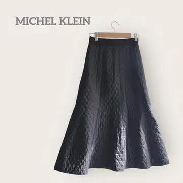미쉘클랑 [ 38 ] 퀼팅 플레어 롱 스커트 블랙 화학 섬유 가을/겨울