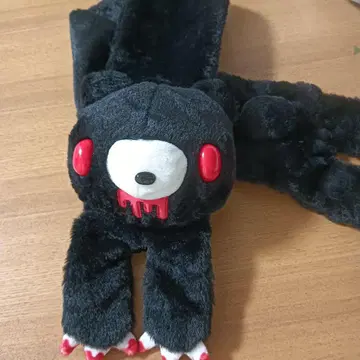 블랙 봉제 인형 피가 흐르는 입 그루미 머플러