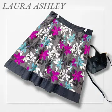 로라 애슐리 플레어 스커트(LL) 그레이 꽃무늬 화려함 청순 성인 여성