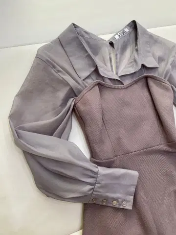 [ 새상품급 ] snidel 오버 셔츠 도킹 니트 0 롱 원피스 S