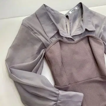 [ 새상품급 ] snidel 오버 셔츠 도킹 니트 0 롱 원피스 S