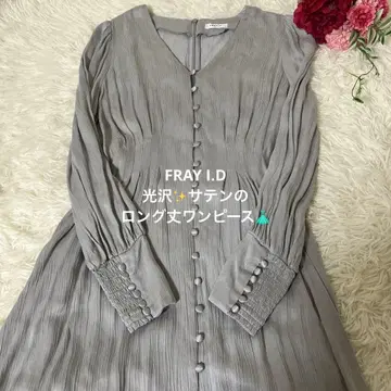 [ 새상품급 ] FRAY I.D 새틴 턱 원피스 긴팔 롱 원피스 리본