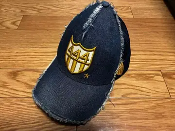 코타케요시노리 프린지 가공 다크 데님 캡 444 자수