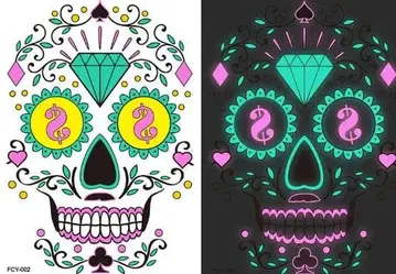 컬러풀 스컬 타투 씰 FCY-002