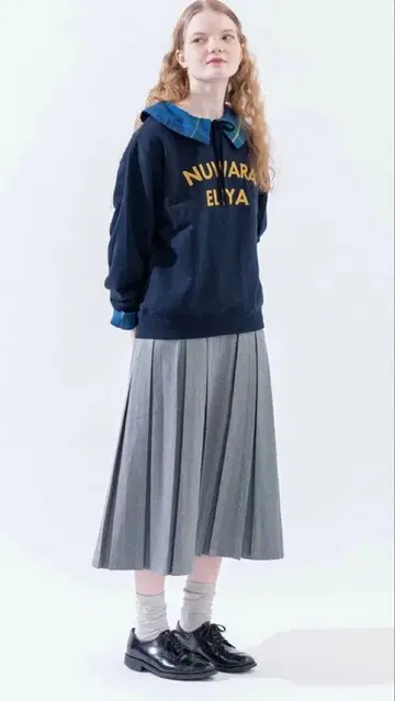 애프터눈 티 박스 플리츠 스커트