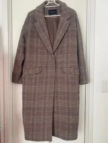 SIMPLICITE 체크 무늬 롱 코트