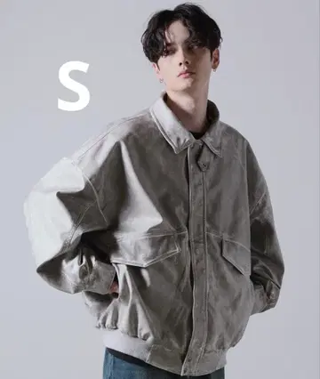 클레일 CLEL 하이 빈티지 디자인 인조 가죽 블루종 S