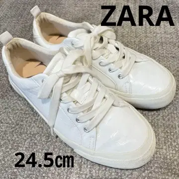 [ ZARA ] 화이트 악어 패턴 스니커즈 38 사이즈