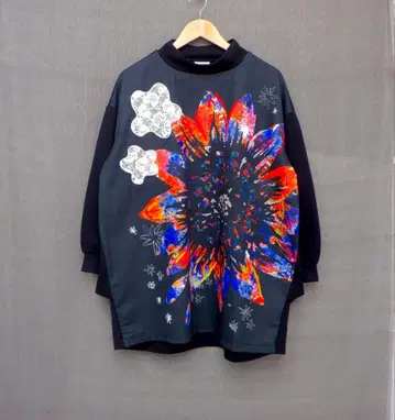 *스칼라 133731: 대형 꽃 레이스 부착 모크넥 튜닉