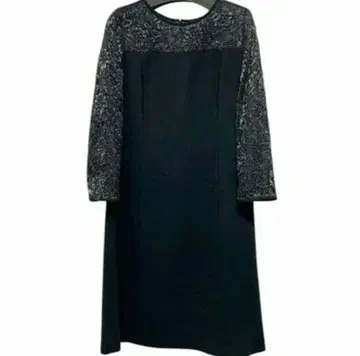 블랙 레이스 긴팔 무릎 기장 원피스 도쿄 소와르 새상품급