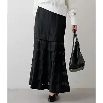 Whim Gazette 오간자 머메이드 스커트2 블랙 사이즈 38