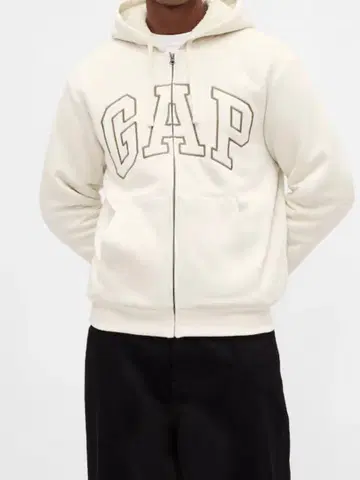 XL 릴랙스 핏 GAP 로고 보아 안감 집업 후드티 치노