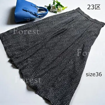 랜덤 도트 프린트 플레어 스커트 size 36 23구