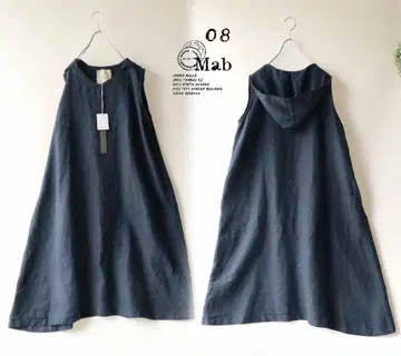 새상품 할인 08Mab 네이비*후드티 슬리브리스 원피스 9번 린넨 866