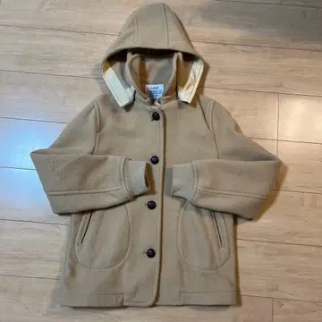 coen 베이지 더플 코트 후드 부착