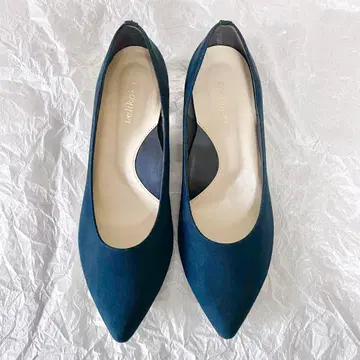 velikoko 글리터 스웨이드 펌프스 네이비 청키힐 25