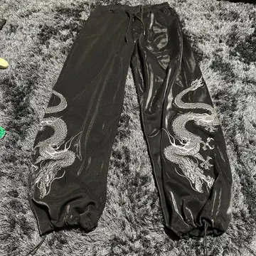 레어 GALFY x AIVER YABAI 트랙 팬츠 용 자수