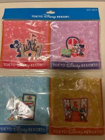 도쿄 디즈니 리조트 캐릭터 타월 4개 세트