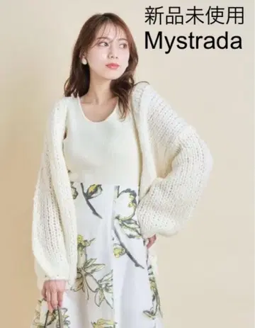 미사용 Mystrada 손뜨개질 로우 게이지 가디건