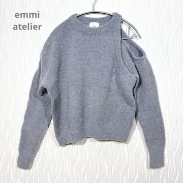 (에미 아틀리에) 울 알파카 혼방 오프숄더 니트 스웨터