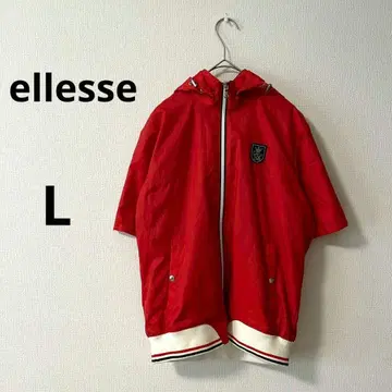 엘레쎄 반팔 나일론 자켓 L 빨간색 스포티 풀 집업 후디