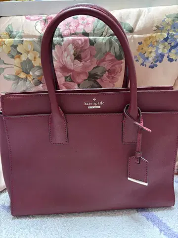 미사용에 가까운 케이트 스페이드 버건디 토트백