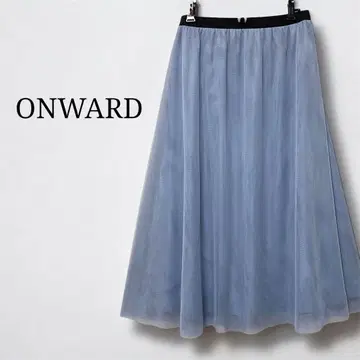 ONWARD 온워드 (L) 튤 롱 플레어 스커트 허리밴딩 더스티 블루