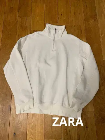 ZARA 자라 화이트 하프 지퍼 맨투맨 새상품급
