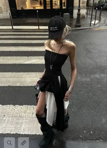 WARDEN EDGE 비대칭 튜브 드레스 M