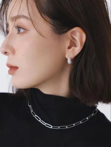 [ 미사용 새상품 ] anuans 스톤 미니 후프 귀찌