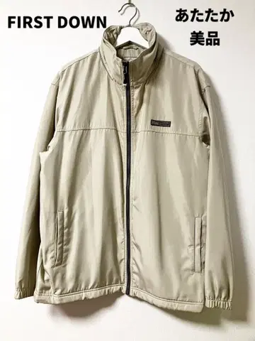 FIRST DOWN 베이지 지퍼 달린 자켓